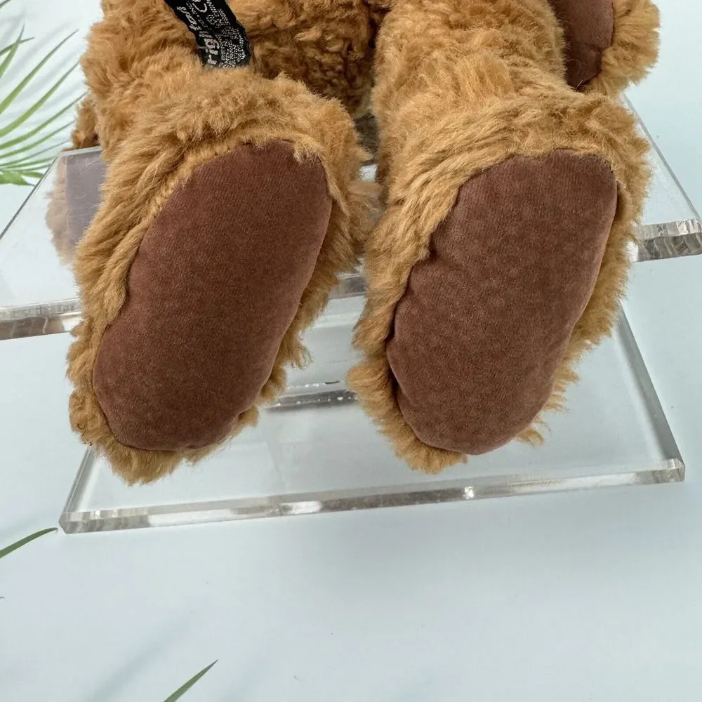 Brighton Russ Berrie Stuffed Brown Teddy Bear VTG Plush Jointed Gingham‎ Bow